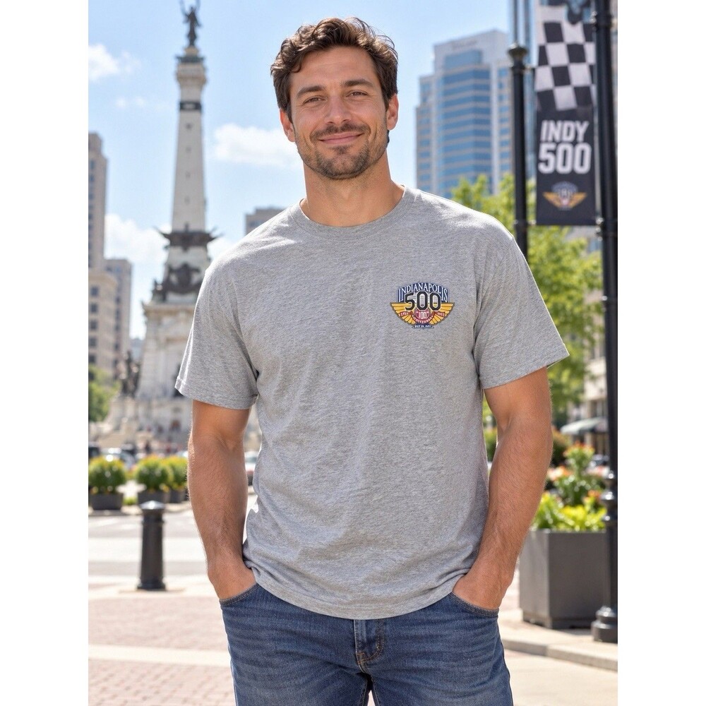 Allstyle Indianapolis 500 100th Anniversary 2011 Race Cars Gray T-Shirt Large